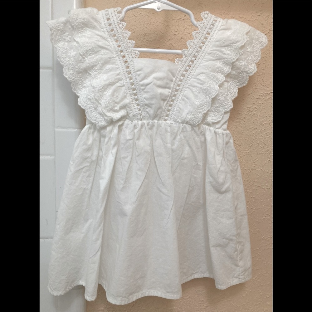 Eyelet Trim White dress